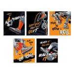 Тетрадь А5+,  48л, клетка, скоба, мелованный картон "Уличный спорт", (Феникс+)