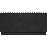 Планинг 2026г., 144х298мм, черный, "Sigma", гребень, искусственная кожа, белый блок,128стр (Lamark)