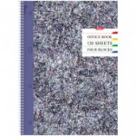 Тетрадь А4, 120л, клетка, спираль, перфорация, лам/картон, цв. разделители "Colored thread" (Hatber)