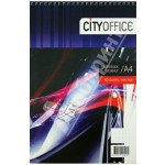 Блокнот А4, 60л, клетка, спираль, мелованный картон "Скорость-Ferrari" (CityOffice)