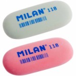 Ластик для карандашей "118", 63х28х9мм, каучук (Milan)