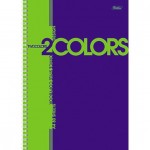 Тетрадь А4,  80л, клетка, спираль, мелованный картон "2Colors" (Hatber)