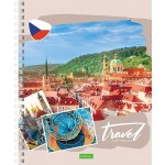 Тетрадь А5,  48л, клетка, спираль, мелованный картон "Travel" (Hatber)