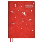 Ежедневник недатированный 146х211мм, красный, 160л, кожзам, кремовый блок (Escalada)