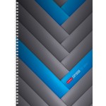 Тетрадь А4, 120л, клетка, спираль, перфорация, лам/картон, многоцветный срез "Blue Line" (Hatber)