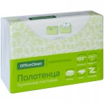 Полотенца бумажные Z-сложение, 2-слойные, 21х23, 190л/пачка (OfficeClean)