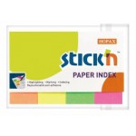 Закладки клейкие 20х50мм, 4 цвета по 50л, бумага, неон (Stick'N)