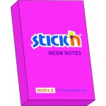 Бумага для заметок с клейким краем 50х76мм, 100л/шт, неон ярко-малиновый (Stick'N)