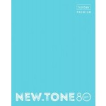 Тетрадь А5,  80л, клетка, скоба, мелованный картон "NEWtone" незабудка (Hatber)