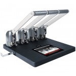 Дырокол до 150 листов, на 4 отверстия, металл/пластик, встроенная линейка (Berlingo)