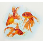 Алмазная мозаика "Золотые рыбки" 35 х 40 см (Фрея)