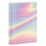 Тетрадь А6+,  64л, линия, книжное, ламинированный картон, Soft touch "Elements No.2" (Listoff)