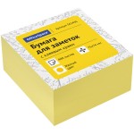 Бумага для заметок с клейким краем 76х 76мм, 400л/шт, пастель, желтый (OfficeSpace)