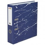 Папка-регистратор А4 75мм, "Profit", картон, металлический кант, мрамор, черный ( Staff)