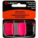 Закладки клейкие 44х24 мм, 20 л. в диспенсере, Z-сложение,розовые, пластик (Lamark)
