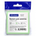 Бумага для заметок с клейким краем 76х 76мм, 80л/шт, зеленый (OfficeSpace)