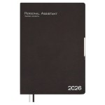 Ежедневник 2026г.,А4, 210х2297мм,коричневый,120л, кожзам, мягкий переплет, маталл.шильд,  (Escalada)