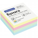 Бумага для заметок с клейким краем 76х 76мм, 400л/шт, пастель, 4 цвета (OfficeSpace)
