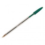 Ручка шариковая одноразовая "Cristal", прозрачный, 1мм, зеленый (BIC)