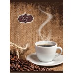 Тетрадь А5,  96л, клетка, скоба, поля, мелованный картон "Coffe-book" (КФОБ)