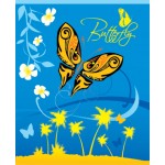 Тетрадь А5,  48л, клетка, скоба, мелованный картон "Butterfly" (КФОБ)