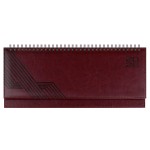 Планинг 2026г., 310х130мм, бордовый, 64л., гребень, искусственная кожа, белый блок (Escalada)