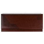 Планинг 2026г., 310х130мм, коричневый, 64л., гребень, искусственная кожа, белый блок, (Escalada)