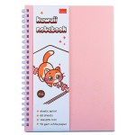 Тетрадь А5, 60л, клетка,мягкая скоба, пластик "Kawaii notebook", розовый (Полином)