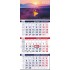 Календарь квартальный 2023г 3-х блочный на 1 гребне, бегунок, "Лавандовый закат" (Hatber)