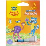Мелки цветные 6 цветов, "Енот в Австралии" (Мульти-Пульти)