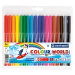 Фломастеры 18 цветов, "Colour World TP", круглый корпус, смываемые (Centropen)
