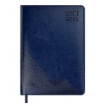 Ежедневник 2026г.,146х211мм,  синий, 176л, кожзам, белый блок, закругленные углы (Escalada)