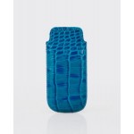 Футляр для мобильного телефона "Croco Nile",50x125, бирюза, натуральная кожа (Askent)