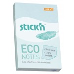 Бумага для заметок с клейким краем 51х76мм, 100л/шт, "Eco", пастельно-голубой (Stick'N)