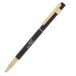 Ручка шариковая "Star", soft touch, черный, золото (Chili)