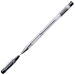 Ручка гелевая, прозрачный, 0,5мм, черный, логотип (Workmate)