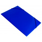 Папка на резинках А4 15мм, 3 клапана, пластик, синий, 0,5мм (Buro)