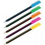 Ручка шариковая "Stick Soft Touch", корпус черный, игольчатый, 0,7мм, синий, масляная, однор (Luxor)