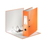 Папка-регистратор А4 80мм, "180° WOW", этикетка, ламинированный картон, оранжевый (Leitz)