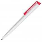 Ручка шариковая одноразовая "Carlo", белый, красный клип