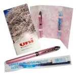 Ручка-роллер "Vision Elite 200D+Стержень" в открытке, розовый, 0,8мм (UNI Mitsubishi pencil)