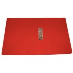 Папка с боковым зажимом А4 15мм, торцевая наклейка, пластик, красный (Бюрократ)