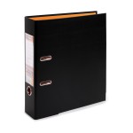 Папка-регистратор А4 75мм, "Black&Color", карман, картон/ПВХ, метал. кант, чер/ора (Expert Complete)