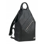 Сумка-рюкзак, натуральная кожа, 205x320x110мм, черный (Franchesco Mariscotti)