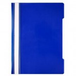 Папка-скоросшиватель А4, прозрачный верхний лист, пластик 100/120мкм, синий, "Economy" (Бюрократ)