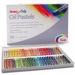 Пастель масляная 50 цветов, "Arts Oil Pastels", длина 60мм, диаметр 8мм, картонная упаковка (Pentel)