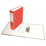 Папка-регистратор А4 80мм, "Eco", этикетка, бумага, металлический кант, красный (Brauberg)