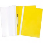 Папка-скоросшиватель А4, прозрачный верхний лист, пластик 120/160мкм, желтый (Бюрократ)