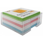 Блок бумаги для записей 90х90х50мм, цветной, в прозрачном пластиковом боксе (Workmate)