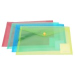 Папка-конверт на кнопке В5, "Envelope Folder", прозрачый пластик, диагональ, ассорти (Erich Krause)